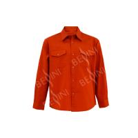 Buy cheap Men's 65%Polyester 35%Cotton Twill Orange Work Shirt Long Sleeve product