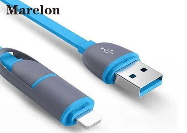 Micro Sync Charge Cable 8 Pin 2 In 1 Abrasion Resistant For IPhone 5 6 6s 7