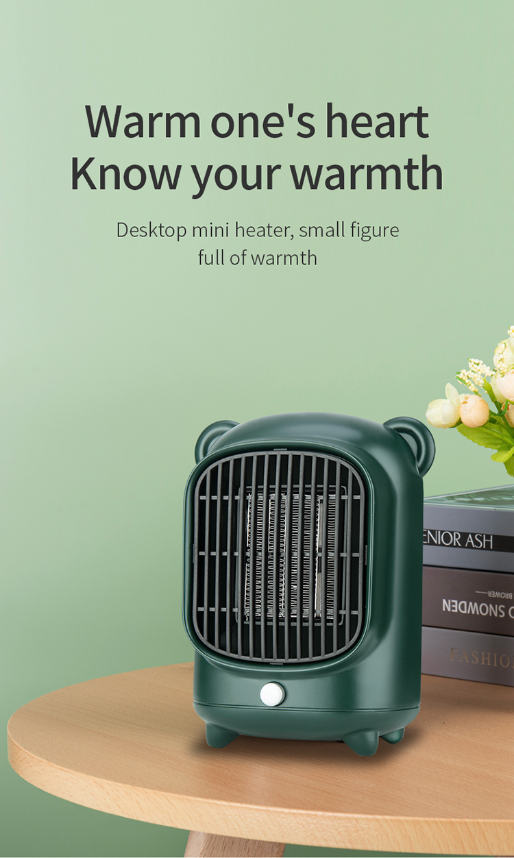 NO App-Controlled 500W Cute Design PTC Ceramic Room Desk Electric Hot Air Fan Heater
