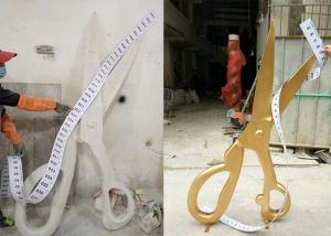 Wholesale Window Display Gold Fiberglass Scissor H180cm And PVC Ruler L300cm from china suppliers