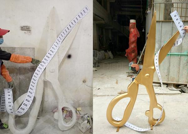 Buy cheap Window Display Gold Fiberglass Scissor H180cm And PVC Ruler L300cm from wholesalers