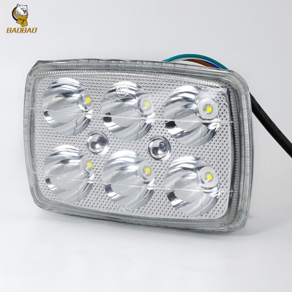 Buy cheap 6 Beam 12V 4 Lines LED Automotive Work Light Silver Casing Glass Headlight from wholesalers