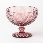12 Ounce Colored Glass Dessert Bowls 350ml Embossed Footed Glass Trifle Bowl