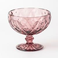 Buy cheap 12 Ounce Colored Glass Dessert Bowls 350ml Embossed Footed Glass Trifle Bowl product