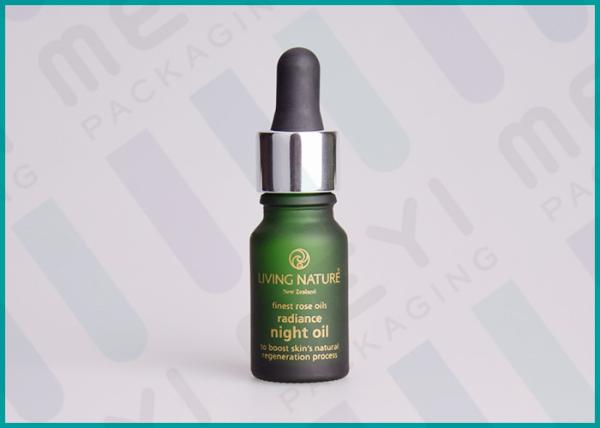 Buy cheap Green Frosted 10ml Glass Dropper Bottles With Shiny Silver Aluminum Dropper from wholesalers