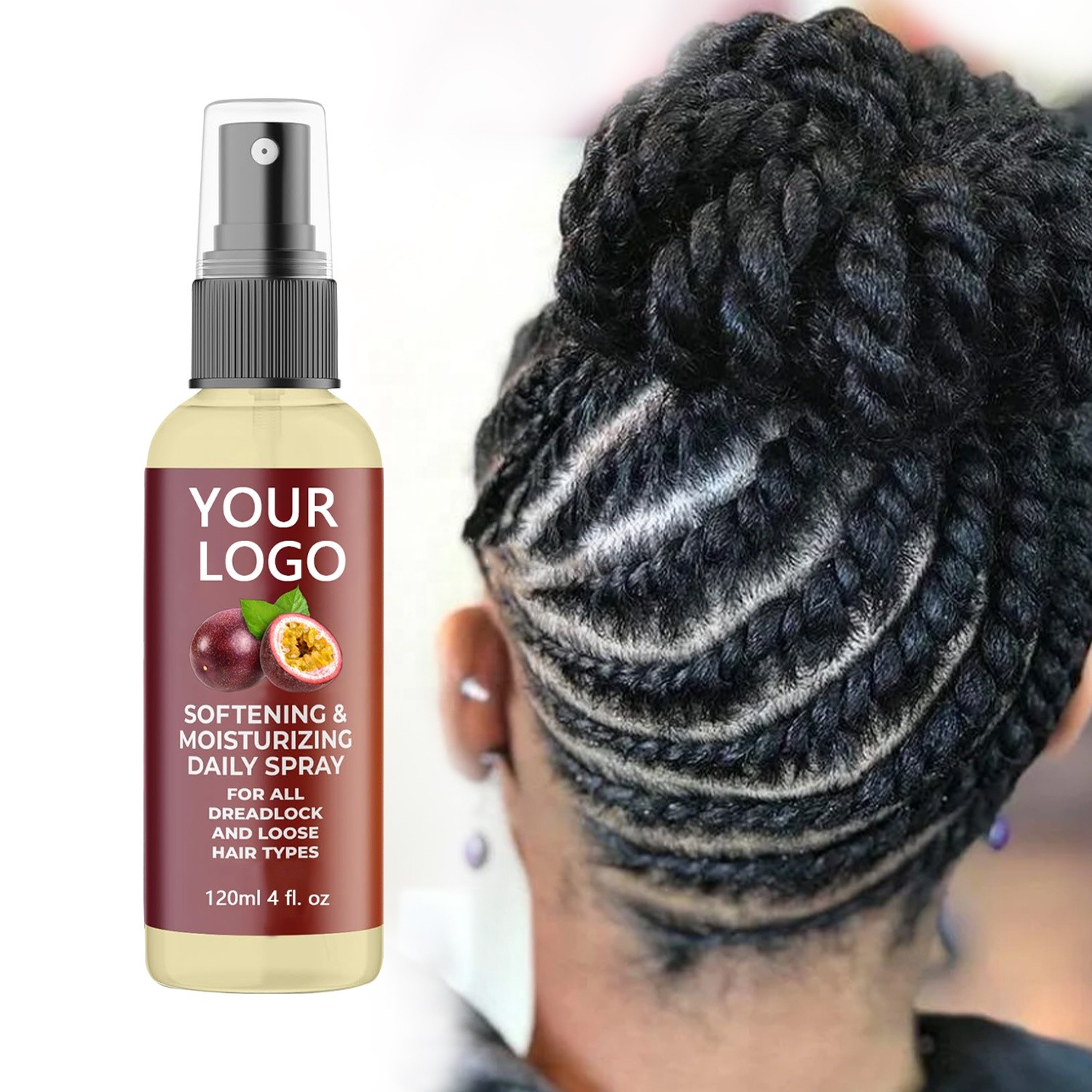 Daily Moisturizing Spray For Dull Dry Locs Passion Fruit Hair Scalp Moisturizer Dreadlocks Braids Spray Control Oil And Frizz