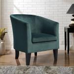 Yellow Modern Plush Velvet Tub Armchair Timber Frame Wooden Feet For Office