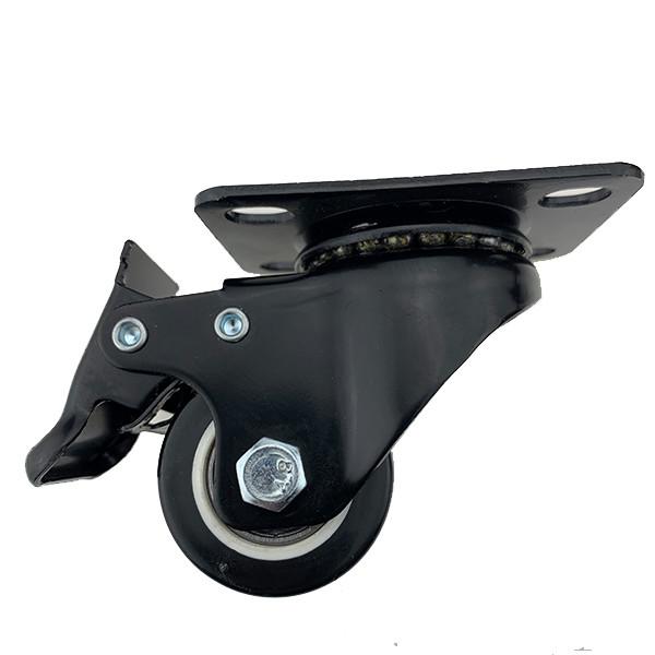 Quality 50mm Black Lockable Polyurethane Swivel Caster Wheels For Industry for sale