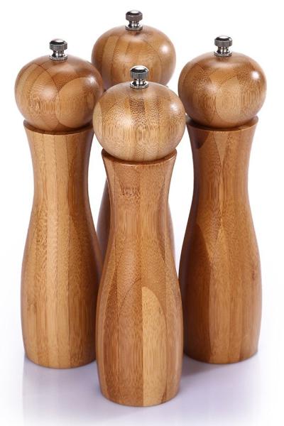 Buy cheap Burnished Bamboo Salt And Pepper Mills , Wooden Pepper Mill Grinders With Ceramic Mechanism from wholesalers