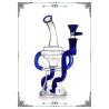 Buy cheap 8 Inches Klein Recycler Showerhead Perc Glass Bongs Water Pipe Smoking Bubbler Blue from wholesalers