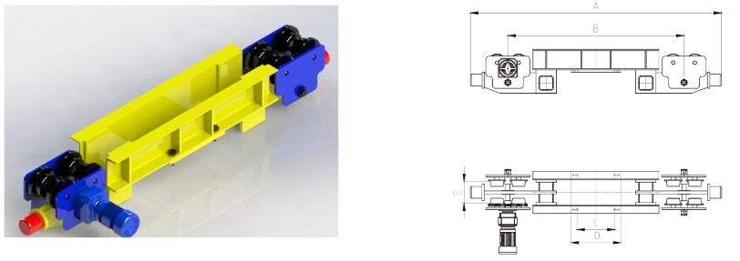 Suspension Crane End Carriage Stable and Portable European Style