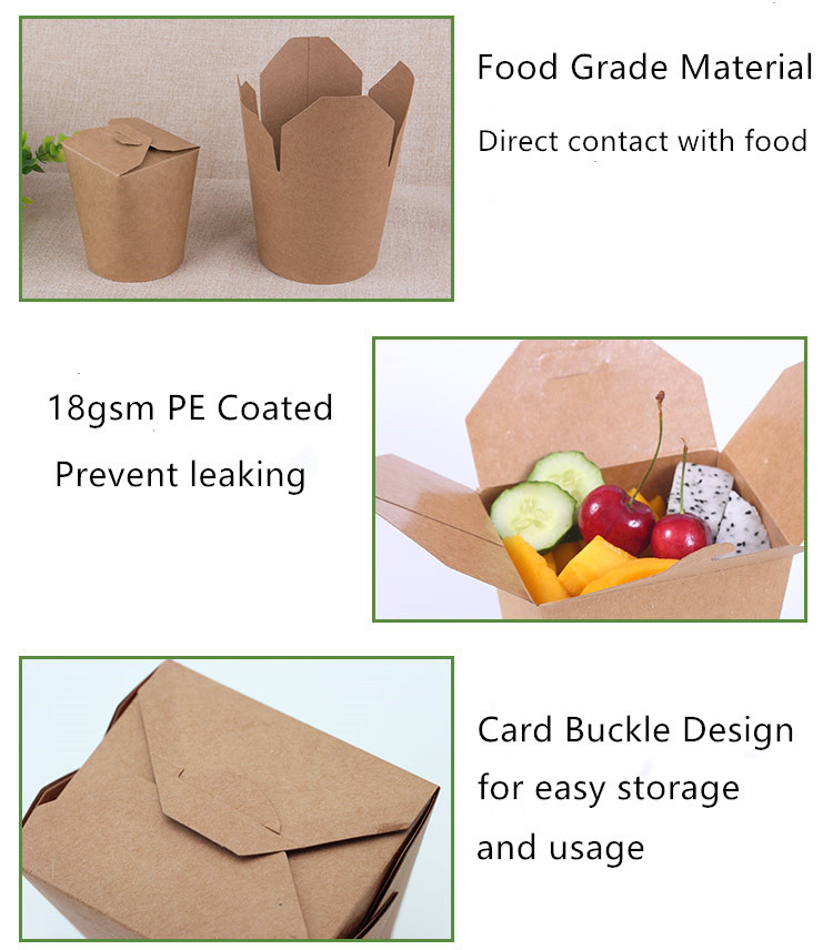18gsm PE Coated Paper Disposable Food Container With CMYK Litho Printing