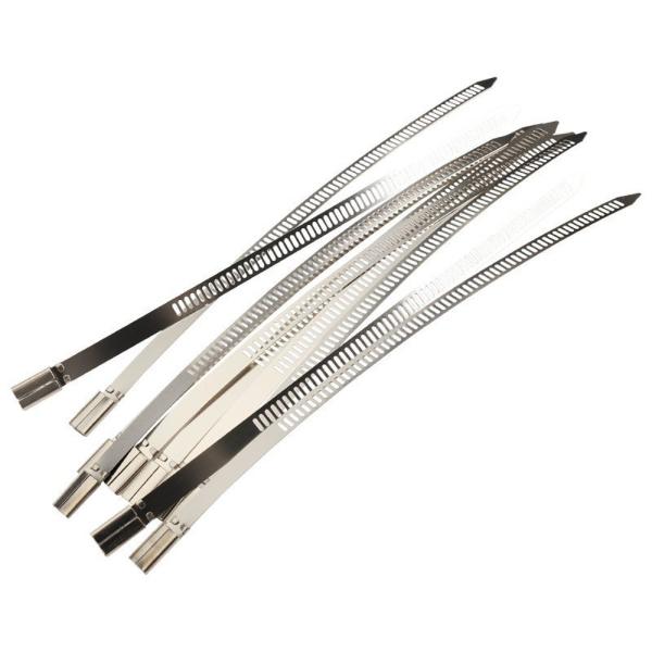 Buy cheap 7mm x 200mm Stainless Steel Self-locking Ladder Shape Cable Wire Zip Ties from wholesalers
