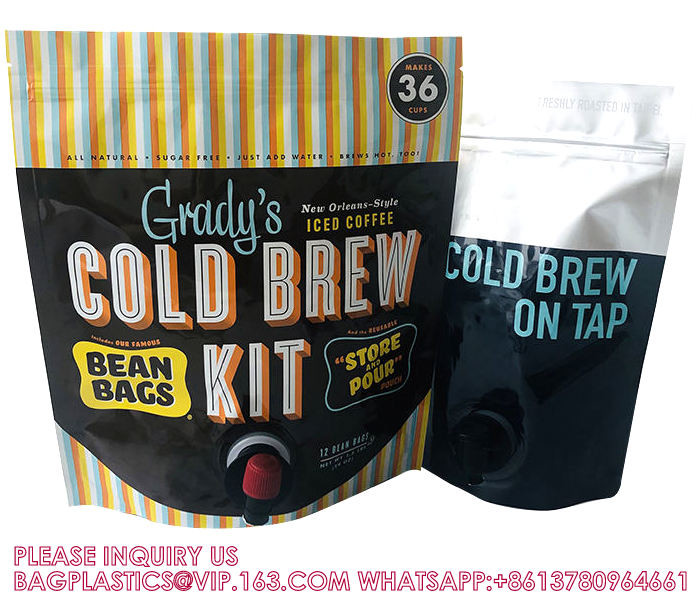 Sustainable, Recyclable, Eco 1.5L 2L 3L 5L 10L Coffee Drinks Water Liquid Stand Up Double Valve Pouch Bag
