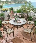 Waterproof Garden Cast Aluminum Patio Dining Table Chair Set for Outdoor
