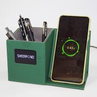 Buy cheap Green Gray Black Wireless Charging Pen Holder Custom Logo Business Gift product