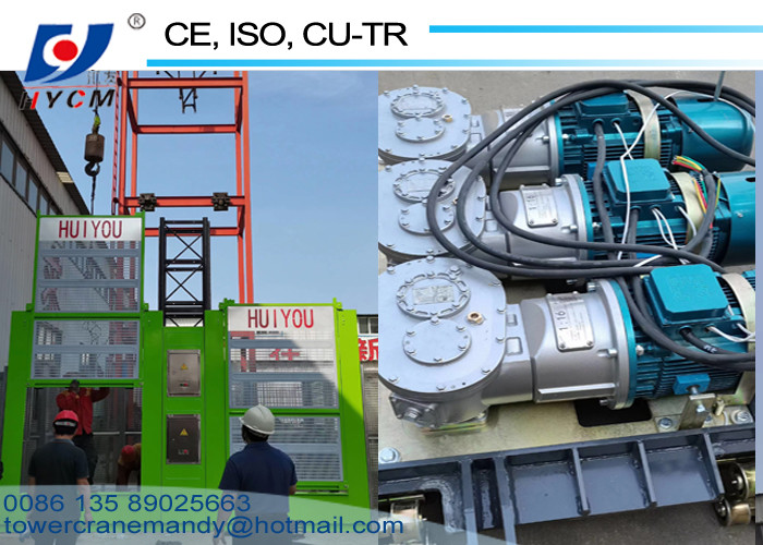 3*1.5*2.2m Cage Man Hoist 0.65*0.65*1.508m Mast Construction Site Hoist 2t Construction Passenger Hoist