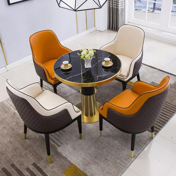 Buy cheap Modern Style Stainless Steels Round Marble Hotel Negotiation Table from wholesalers