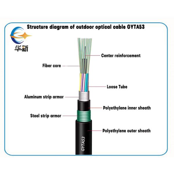 Buy cheap Outdoor Stranded Loose Tube Light Armored Optical Fiber Cable GYTA53 250um from wholesalers