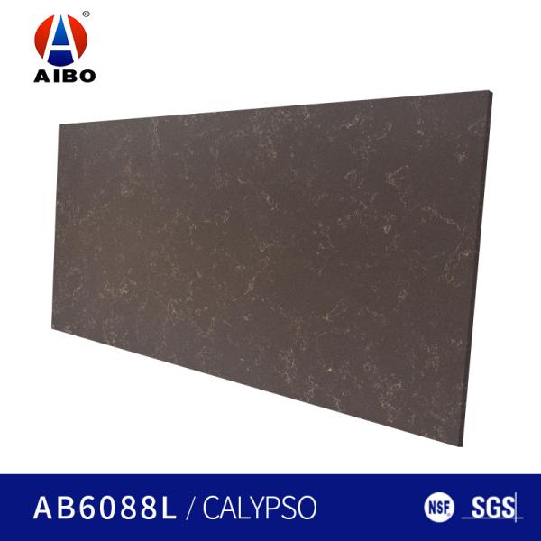 Buy cheap Vanity Countertop Artificial Quartz Stone Black Color NSF 20CM from wholesalers