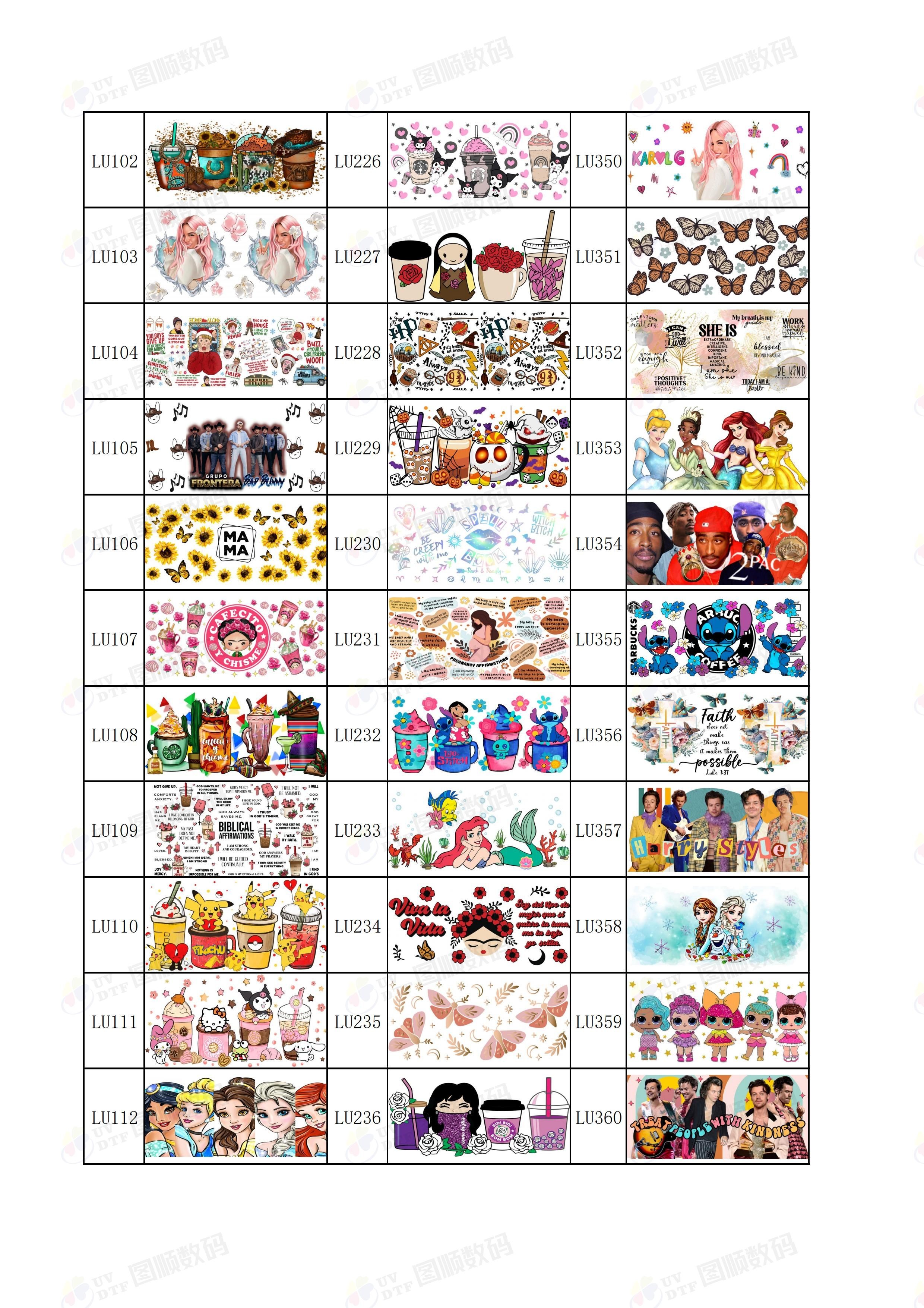 UV DTF Cup Wrap Transfers 9.3*4.1 Inches For Metal Packaging