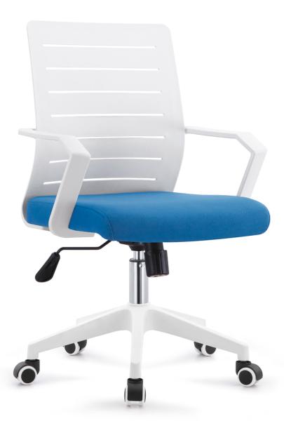Buy cheap White And Blue Officeworks Desk Chairs , High Back Adjustable Computer Chair from wholesalers