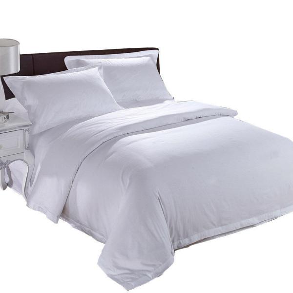 4 Pcs 60s 300tc 100% Cotton White Satin Bedding Set for Luxury 5 Star Resort
