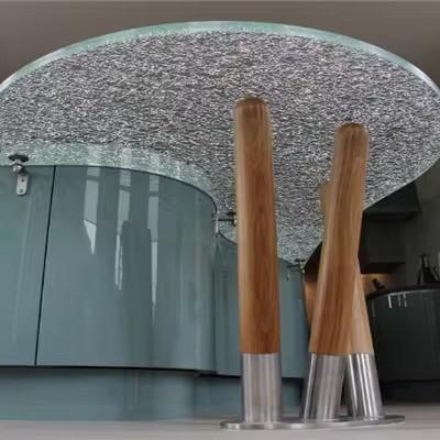 Functional 3 3/4 4/6 6mm Colored Tempered Cracked Ice PVB Laminated Glass for