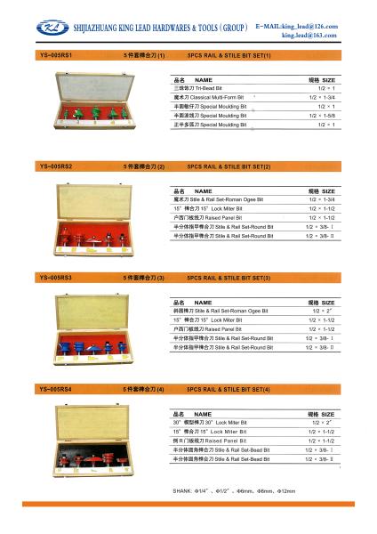 Buy cheap 5PCS RAIL & STILE BIT SET from wholesalers