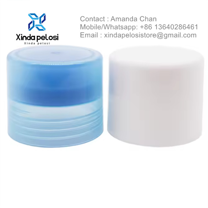 Custom Plastic Round Sponge Bottle Cap Hand Brush Head For Cosmetic Packing