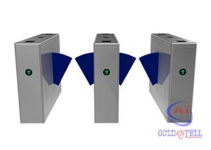 China Intelligent stainless gate bidirectional half height flap security turnstile door access card reader on sale