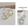 Buy cheap Lanciashow 925 Solid Silver Gold Plated Jewelry Hoop Earrings Simple Concavo Convex Shape from wholesalers
