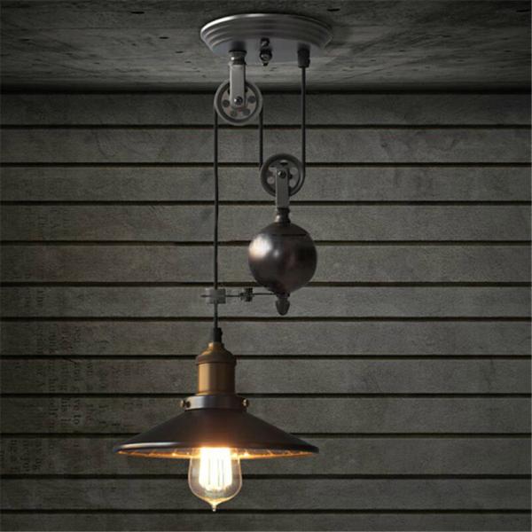 Buy cheap Black rustic lamp pulley pendant lights dinning room bedroom Kitchen island pendant lamp(WH-VP-127) from wholesalers