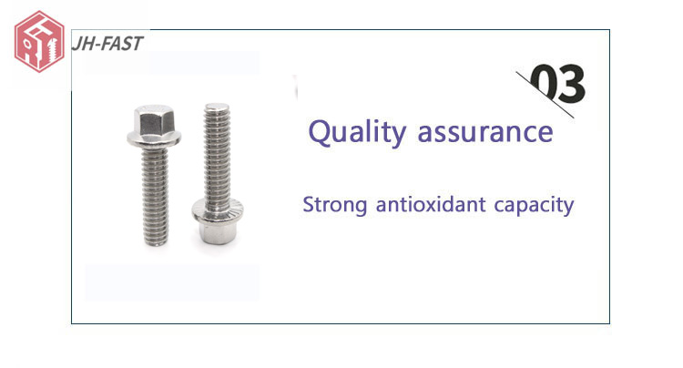 Stainless Steel DIN6921 Serrated Flange Bolts with Plain Finish and 100% Inspection