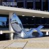 Buy cheap Large Outdoor Metal Art Abstract Marine Animals LED Lights Whale Stainless Steel Sculpture from wholesalers