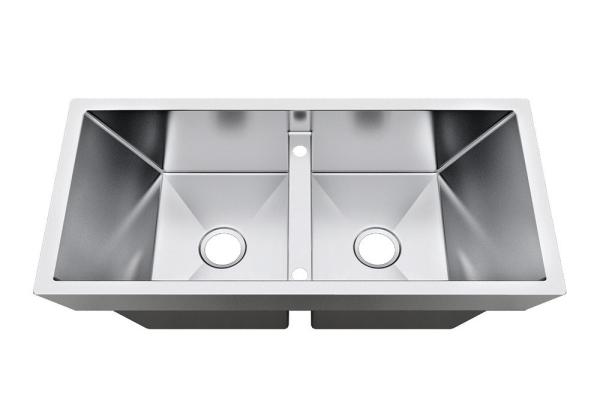 Double Bowl Top Mount Stainless Steel Kitchen Sink With Quick Drain / Top Mount