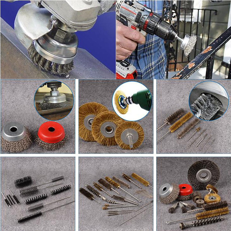 Rotary Drill Grinding Polishing Wheel Brushes Metal Color Simple Installation
