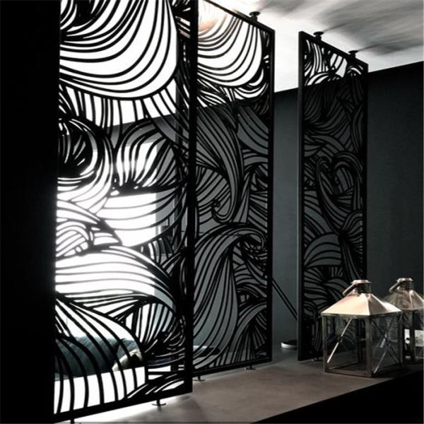 Buy cheap Foshan customized color stainless steel screen for living room wall panel, hollow metal laser cutting screen from wholesalers