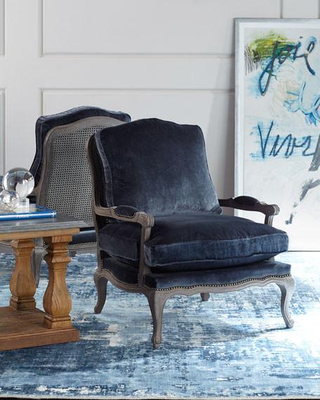 Buy cheap Louis antique living room fniture upholstery accent chair wooden fram chair reclining velvet sofa chair with nails from wholesalers