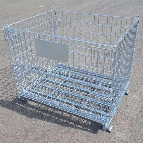 Storage cage loaded with industrial parts