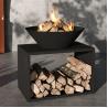 Buy cheap Black Garden Heater Firewood Log Storage Steel Wood Burning Outdoor Fire Pit from wholesalers