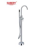Buy cheap Chrome Brass Freestanding Bath Tub Faucet OEM Single Lever Floor Mounted With product