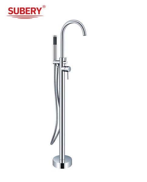 Chrome Brass Freestanding Bath Tub Faucet OEM Single Lever Floor Mounted With