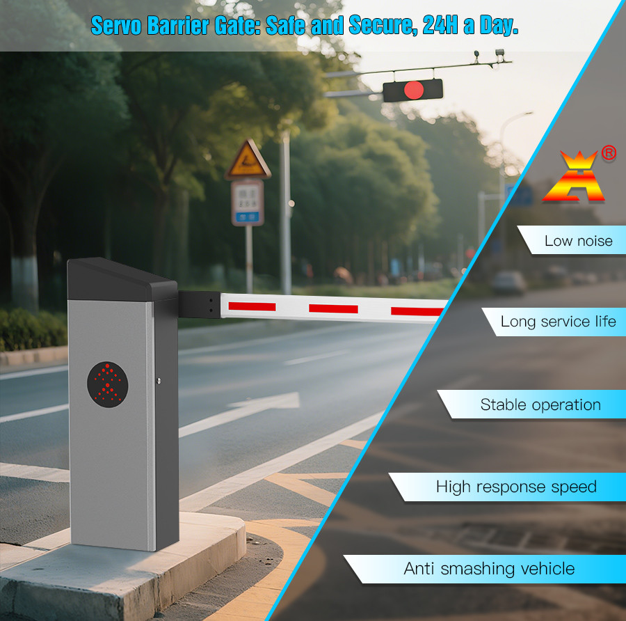 HCW Servo Motor Smart Traffic Barrier Gate Automatic Boom Barrier Car Parking Lot