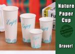 Logo Printed Heat Resistant Paper Cups High Smoothness With White PS Lids