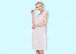 Embroidered Sleeveless Ladies Night Dresses Sleepwear Peach Satin Binding