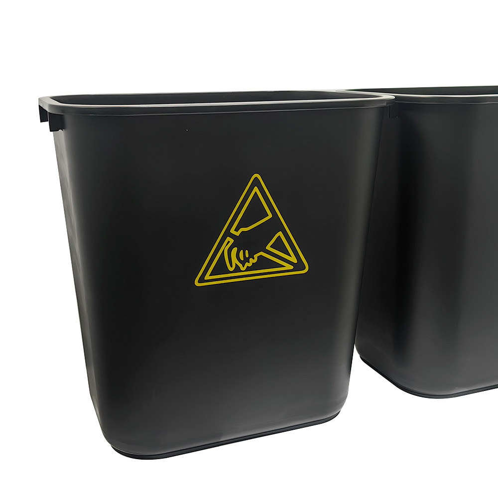 PP Plastic Black Antistatic ESD SMT Electrostatic Cleanroom Tool Box ESD Waste Bin