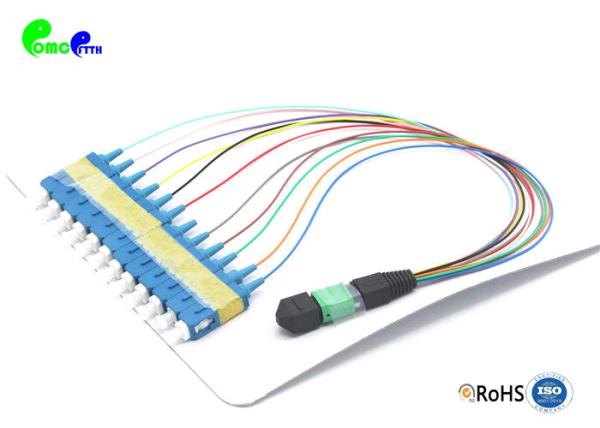 MTP Trunk Cable 12F Fanout 0.9mm MTP Male to SC UPC Easy Deployment 900μm For HD