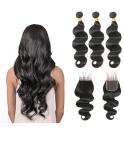 Middle Part 100% Peruvian Body Wave Hair Bundles Full And Thick