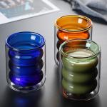 6oz Hot Selling High Borosilicate Handle Heat Resistant Double Wall Clear Coffee